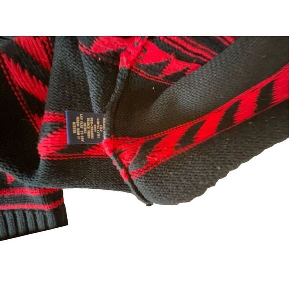 Vintage Chaps Nordic Sweater Womens Snowflake Pullover Top 1/4 Zip Black Red Si - Picture 14 of 15